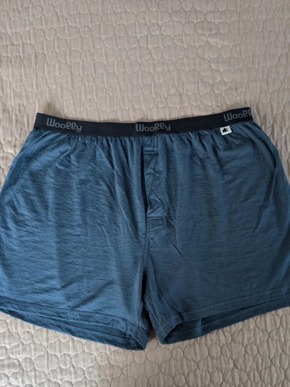 Woolly Everyday Mens Boxer Briefs Underwear Size XL Navy Blue Merino Wool Flaw